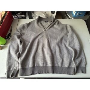 Linea Rossa Signature Men's Gray Houndstooth 1/4 Zip Pullover Sweater Size XL